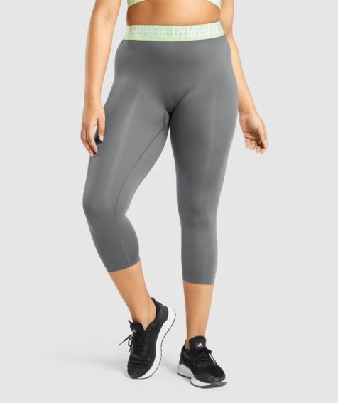 Women's Gymshark Fit Seamless Cropped Leggings Grey | CA 1N365A